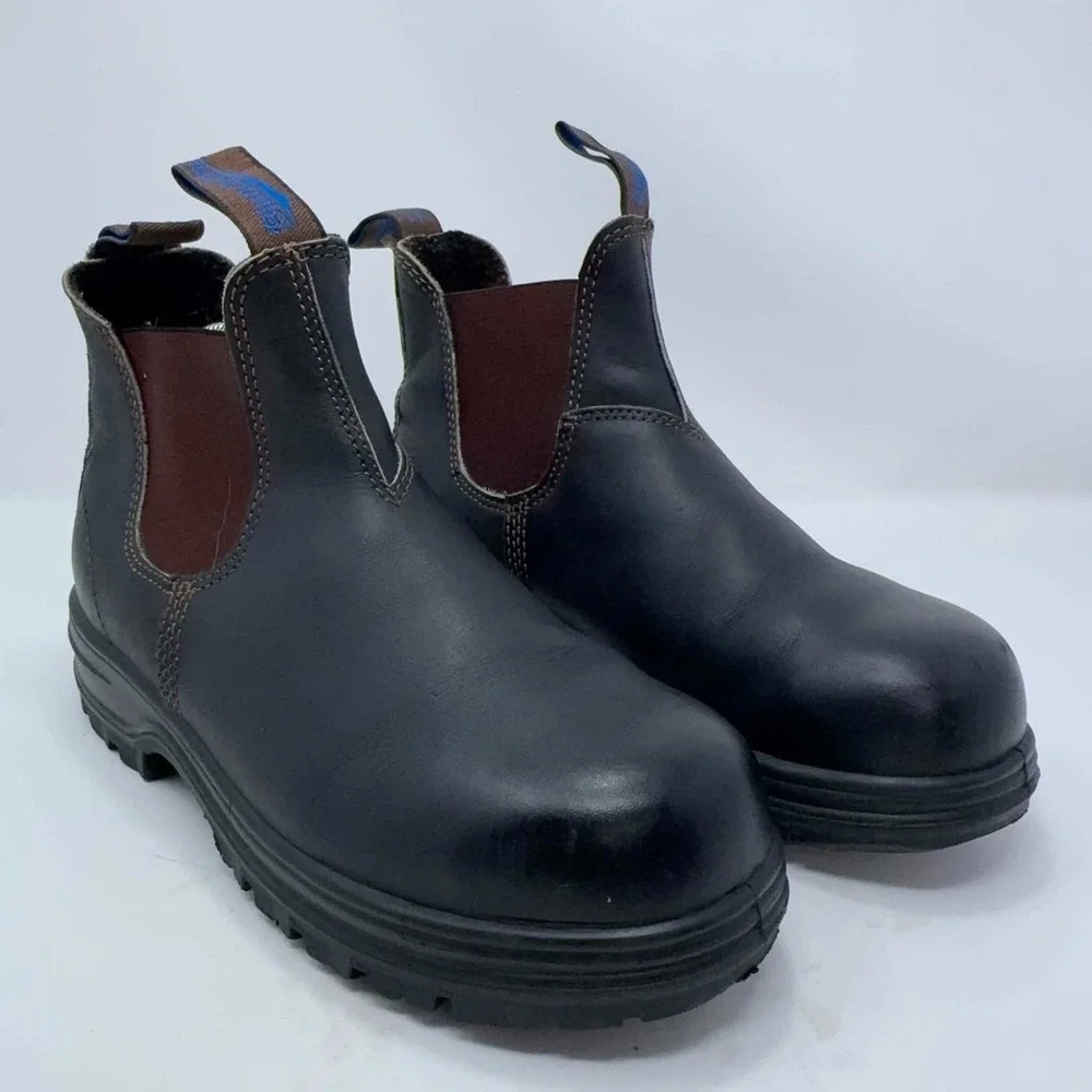 Blundstone 990 Steel Toe EH Chelsea Work Boots Men's US 9 Brown CSA ASTM Pull On